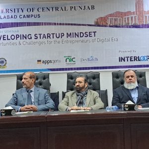 Mr. Muhammad Adrees, CEO addressed on Developing startup mindset “Opportunities & Challenges for the Entrepreneurs of Digital Era” at University of Central Punjab