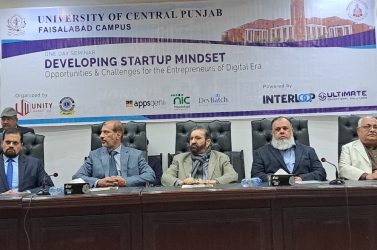 Mr. Muhammad Adrees, CEO addressed on Developing startup mindset “Opportunities & Challenges for the Entrepreneurs of Digital Era” at University of Central Punjab